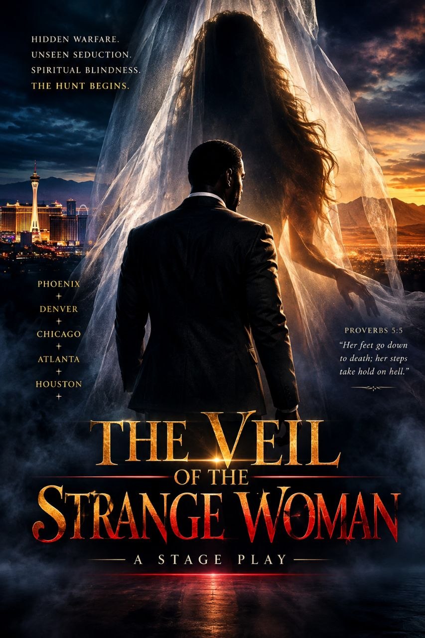 The Veil of the Strange Woman, a stage play. Hidden warfare. Unseen seduction. Spiritual blindness. The hunt begins.